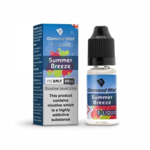 Diamond Mist Nic SALT Strawberry & Mint (Summer Breeze) Flavour E-Liquid 10ml - 10mg & 20mg